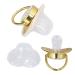 Luxury Rhinestone Crown Baby Pacifier for Soothing Ergonomic Golden Baby Pacifier with Portable Design (Letter D)
