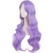 MapofBeauty 28 Inch Light Purple Curly Synthetic Wig with Side Bangs - Charming Women's Full Hair - Buy Online on SooperMarket.com