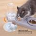 NATRUTH Cat Bowls Gravity Water & Double Food Triple Bowls Set with Mat & Spoon - Ideal for Wet/Dry Feeding - Grey - Buy Online on SooperMarket.com