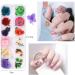 Kalolary Nail Art Kit with Butterfly Sequins, Dried Flowers, Foil, Shavings, Rhinestones, Tweezers, and Picker Pencil - DIY Female Nail Decoration - Buy Online on SooperMarket.com
