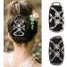 Kytpyi Magic Elastic Beaded Hair Comb Slides - 2 PCS Double Sided Clips for Women & Girls | DIY Hair Styling Accessories for Daily Life - Buy Online on SooperMarket.com