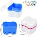 Denture Box Retainer Case Denture Storage Bath Box Denture Holder Box Cleaning Box Lightweight and Portable Cleaning Box with Filter (L Blue) L Blue - Buy Online on SooperMarket.com
