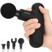 Mini Massage Gun, NEPQ Powerful Fascial Gun Portable Deep Tissue Percussion Muscle Back Head Massager for Pain Relief with 4 Massage Heads 4 Speed High-Intensity Vibration Rechargeable (Black)