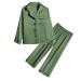 SWOMOG Unisex Kids Silk Pyjama Set Girls Boys Satin Pyjamas Long Sleeve Button Down PJs Soft & Silky Sleepwear for Children Baby Teenage 6-7 Years Matcha