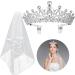 Frcolor Crystal Tiara Crown Rhinestone Wedding Bridal Headband with Veil & Comb - Buy Online on SooperMarket.com