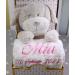 Botobaby Personalized Baby Gift Set - Custom Baby Blanket Plush Toy & Birth Details | Perfect for Baptism & Baby Shower (Beige Dog) - Buy Online on SooperMarket.com