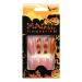 Halloween Nail Stickers Halloween Press on Nails Medium Length Fake Nails Acrylic Nails Pumpkin Black Flame Cross head Design Nails Fake Nails Glue for Women and Girls