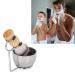 Ankroyu 3-in-1 Razor Brush Set | Stainless Steel Beard Soap Peel & Manual Razor Tool for Men - Buy Online on SooperMarket.com