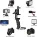 2in1 Ergonomic Portable Action Camera+Smartphone Hand Grip Stabilizer Combo for Vlogging - GoPro & iPhone Holder Kit with Mic+Light Adapter for YouTube & TikTok - Buy Online on SooperMarket.com