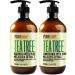 Tea Tree Shampoo and Conditioner Set Sulfate Free - Anti Dandruff Scalp Oil Treatment for Dry  Flaky Skin - for Men and Women