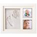 Pookie Boo Premium Baby Hand and Footprint Set yourself - with real wood picture frame acrylic glass & placeholder for 2 baby photos - Perfect gift ideas for toddlers fathers and mothers