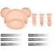 PandaEar Silicone Suction Plate Toddler Set | BPA-Free Divided Baby Food Plate with Spoon and Fork | Dishwasher & Microwave Safe | Bear Shape (Pink) - Buy Online on SooperMarket.com