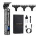 Hair Trimmer for Men Bestauty Beard Trimmer Zero Gapped for Barber Cordless LCD Display Beard Trimmer Rechargeable,Include Clipper Oil Silver