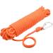 Magnet Fishing Rope with Hooks | Orange Nylon High Strength Cord | 65 Ft, 6mm Diameter - Buy Online on SooperMarket.com