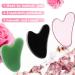 3-Piece Gua Sha Facial Tool Set | Natural Resin Stone Scraping Massage for Face & Body | Pink Dark Green Black - Buy Online on SooperMarket.com
