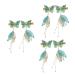 minkissy 3 Pairs Tulle Butterfly Hair Clip Tassel Hair Clips Hanfu Women's Metal Accessories
