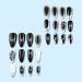 Buy Almond Press on Nails - Medium Black Ombre False Nails with 3D Bow Designs & Star Charms | Glossy Acrylic Stick-On Nails for Women - 24PCS - Buy Online on SooperMarket.com
