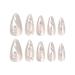MISUD Press on Nails - Medium Almond Glossy Chrome Swirl Acrylic Stiletto - 24 pcs 3D Pearl Flash False Nails for Stunning Nail Art - Buy Online on SooperMarket.com