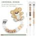 Kowlone Leopard Silicone Pacifier Chain Clips for Baby Girls - 2-Pack Dummy Holder for Baby Shower - Buy Online on SooperMarket.com
