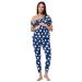 HAPPY MAMA Women's Maternity Breastfeeding Lounge Top Joggers Pyjamas Set 1024p 10 Blue Jeans With White Stars