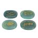 Rune Stones Reiki Oval Witch Set 4Pcs Stones Crafts Hobbies (Green)