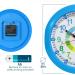 Kiddus Analog Wall Clock for Kids - Easy Time Learning with Exercises | Blue 21cm - Perfect for Boys & Girls - Buy Online on SooperMarket.com