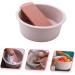 COOLHIYA Washboard 1 Set Wash Basin Laundry Cleaning Board Washing Basin Washing Clothes Board Dish Basin Baby Camping Bucket Pink 33.5x33.5cm - Buy Online on SooperMarket.com
