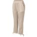 Womens Linen Capri Pants with Side Hollow Out Detail, Boho Summer Beach Pants with Pockets - Khaki XX-Large - Buy Online on SooperMarket.com