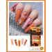 Halloween Nail Stickers Halloween Press on Nails Medium Length Fake Nails Acrylic Nails Pumpkin Black Flame Cross head Design Nails Fake Nails Glue for Women and Girls - Buy Online on SooperMarket.com