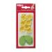 Dekora - Box of 8 Yellow Sugar Flowers and 5 Green Leaves - Edible Cake Toppers - Sugar Cake Decoration for Birthday Cakes