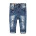 KIDSCOOL SPACE Baby Girl Boy Slim Jeans Little Kid Elastic Waist Ripped Denim Pants 6-12 Months Blue