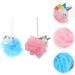 2pcs Unicorn Bath Mesh Shower Balls Pouf Loofahs for Kids - Exfoliating Bath Sponge Set in Pink and Blue - Buy Online on SooperMarket.com