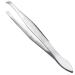 Silver Tone Slanted Flat Tip Metal Hair Eyebrow Tweezer Cosmetic for Lady