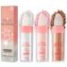 Reddhoon 3 Pcs Highlighter Powder Stick  Polvo De Hadas Body Glitter Highlighter Makeup  High Gloss Shine Body Brighten Glitter Shimmer Sparkle Patting Powder for Face Body Hair Cosmetic