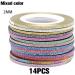 Dajidafu 14piece Easy To Nail Art Striping Tape Set Fashionable And Unique For Stunning Nails Paper Wide Application Multicolored Random Color 2MM - Buy Online on SooperMarket.com