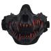 Airsoft Mesh Mask, Cool Half Face Skull Mask Tactical Face Military Protection Tactical Mask for Halloween Cosplay Paintball CS Hunting Black