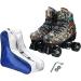 XUDREZ Holographic High Top Roller Skates - Black PU Leather - Double-Row Four Wheels - Size 37US5.5 - Buy Online on SooperMarket.com