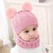 CheChury Toddler Hat and Scarf Set - Baby Knit Pom Beanie Cap with Circle Loop Scarf - Pink (1-3 Years) - Buy Online on SooperMarket.com
