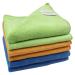 Microfiber Cleaning Cloths 400 GSM Thick Soft Lint Free 12"x12" 6 Pack Green Blue and Orange Reusable Kitchen Towels Dust Cloth Rags for Window Car House Boat Furniture Multi-colored