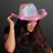 Light Up Iridescent Pink Space Cowgirl Hat with Pink LEDs - Buy Online on SooperMarket.com