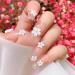 Dornail White Pink 3D Acrylic Flower Nail Charms with Pearl & Golden Caviar Beads - Nail Art DIY Decorations - Buy Online on SooperMarket.com