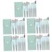 Balacoo 5 Sets Travel Makeup Girls Eyeshadow Brush Cosmetology Kit Powder Applicator Brush Travel Size Kit for Women Face Beauty Tools Pu Makeup Utensils Miss Wooden Handle