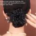 Elegant Elastic Hair Scrunchy with Rhinestone & Gypsophila Flowers - Hair Accessory for Girls, Women, Bride | AsggBah 1pc - Buy Online on SooperMarket.com