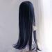 Harajuku Temperament Long Straight Lace Wig - 30 Inches 2 Tone Blue Purple with Dark Roots Heat Resistant Synthetic Fiber Air Bangs - International Shipping - Buy Online on SooperMarket.com