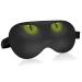 Haskirky Light Blocking Eye Mask Breathable and Adjustable Adult Men and Women Travel on Business Trips Yoga Meditation Light Smooth Comfortable Eye Mask Office Deep Sleep Goodies Fat Cat Green Eye