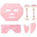 BAYDE Rose Quartz Roller & Gouache Face Eye Mask Set - 6-in-1 Natural Crystal Facial Care Tool for Face Lifting & Anti-Wrinkle - Buy Online on SooperMarket.com