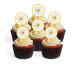 24 Daisy Flower Edible PREMIUM THICKNESS SWEETENED VANILLA Wafer Rice Paper Cupcake Toppers/Decorations UNCUT