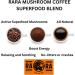 RARA Mocha Mushroom Coffee Blend - 50g - Instant Arabica Coffee with Lion's Mane & Natural Cacao - 20 servings - Buy Online on SooperMarket.com