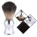 Premium Silver Razor Brush for Men | Facial Cleaning Brush & Barthaar Tool for Shaving Cream Foam & Soap - Buy Online on SooperMarket.com