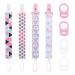 4 pieces of pacifier band baby nucky chain clip with 4 pacifier silicone ring clip pacifier band for newborn boys and girls baby birth gift rose